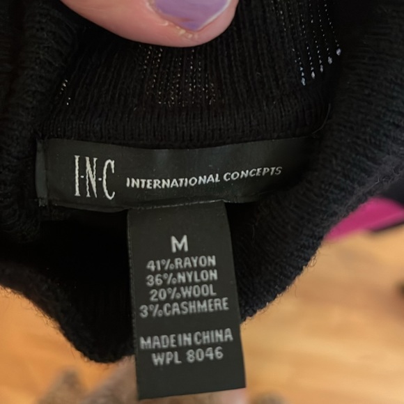 INC color block turtleneck tunic M - Picture 4 of 6